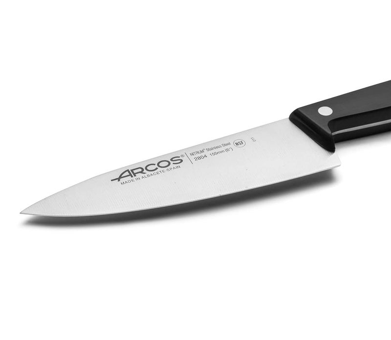 Arcos Chef Knife 6 Inch Stainless Steel. Cooking Knife to Cut and Peel Small Food. Ergonomic Polyoxymethylene Handle and 155mm Blade. Series Universal. Color Black - Image 3